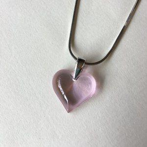 Lalique Heart Amoureuse Beaucoup Pendant w/ Chain